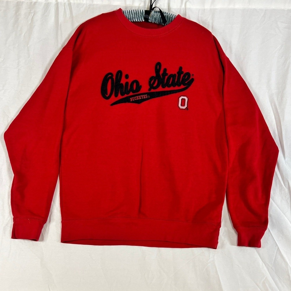 Ohio State OSU Buckeyes Red Crewneck‎ Sweatshirt XL J America